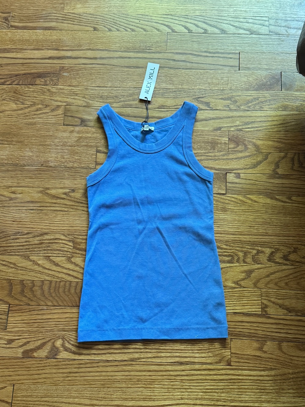 Alex Mill Blue Ribbed Tank Top, size small